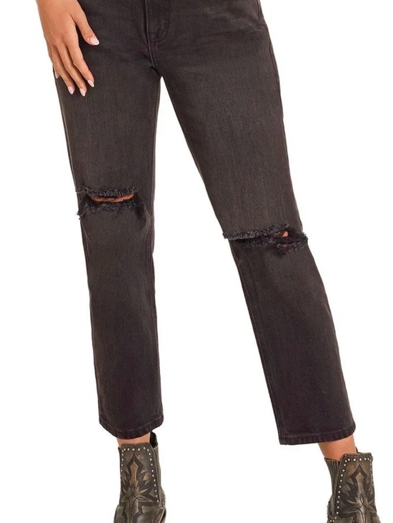 Rock n roll Denim - Women’s Black Distressed Ankle Crop Jeans
